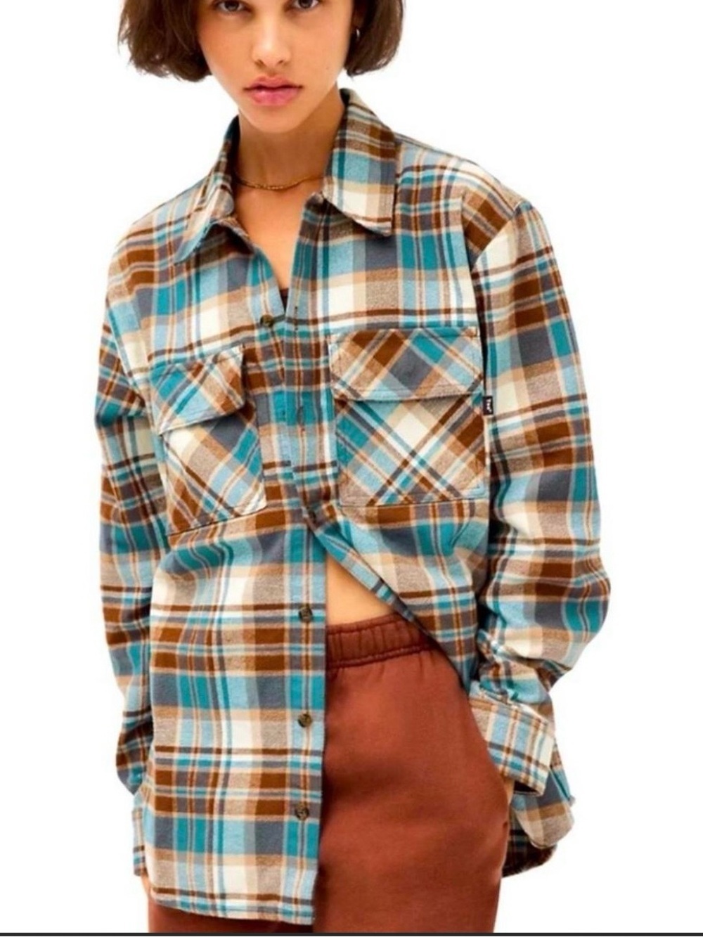 Aritzia TNA Prospect Plaid Shacket – Oversized Shirt Jacket Size S
